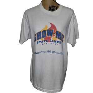 Vntg 1980s Single Stitch T-shirt Large Missouri Lottery Advertisement Made USA